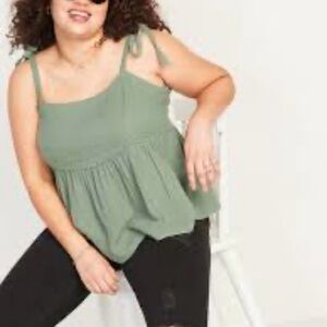 NWT OLD NAVY Sage Green Babydoll Top SZ L